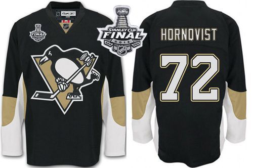 Penguins #72 Patric Hornqvist Black Home 2016 Stanley Cup Final Patch Stitched NHL Jersey