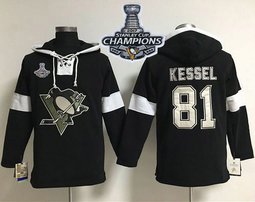 Penguins #81 Phil Kessel Black 2017 Stanley Cup Finals Champions Pullover NHL Hoodie