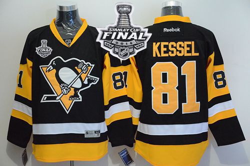 Penguins #81 Phil Kessel Black Alternate 2016 Stanley Cup Final Patch Stitched NHL Jersey