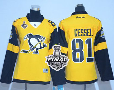 Penguins #81 Phil Kessel Gold 2017 Stadium Series Stanley Cup Final Patch Women's Stitched NHL Jersey
