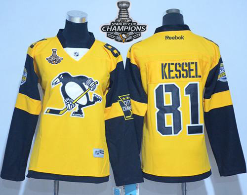 Penguins #81 Phil Kessel Gold 2017 Stadium Series Stanley Cup Finals Champions Women's Stitched NHL Jersey