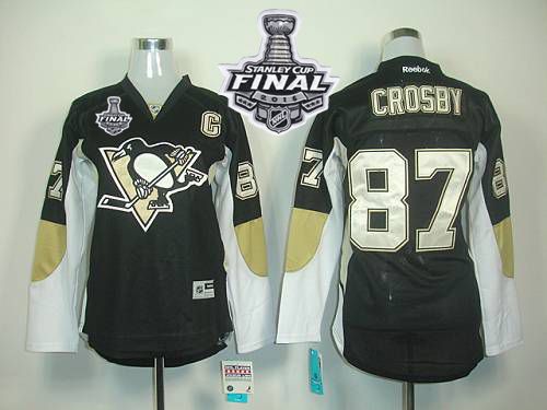 Penguins #87 Sidney Crosby Black 2016 Stanley Cup Final Patch Women's Home Stitched NHL Jersey Penguins #87 Sidney Crosby Black 2016 Stanley Cup Final Patch Women's Home Stitched NHL Jersey