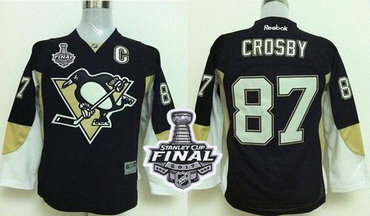 Penguins #87 Sidney Crosby Black 2017 Stanley Cup Final Patch Stitched Youth NHL Jersey Penguins #87 Sidney Crosby Black 2017 Stanley Cup Final Patch Stitched Youth NHL Jersey