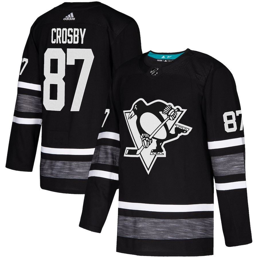 Penguins #87 Sidney Crosby Black Authentic 2019 All-Star Stitched Youth Hockey Jersey