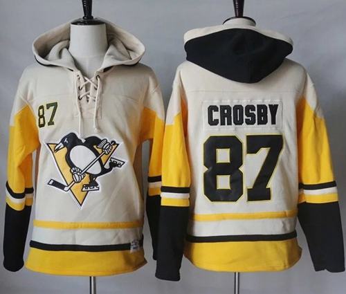 Penguins #87 Sidney Crosby Cream Gold Sawyer Hooded Sweatshirt Stitched NHL Jersey Penguins #87 Sidney Crosby Cream Gold Sawyer Hooded Sweatshirt Stitched NHL Jersey