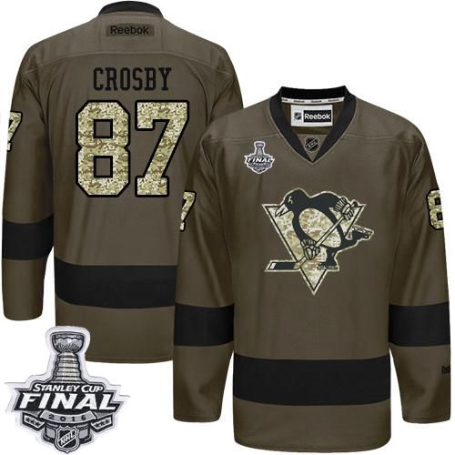 Penguins #87 Sidney Crosby Green Salute to Service 2016 Stanley Cup Final Patch Stitched NHL Jersey Penguins #87 Sidney Crosby Green Salute to Service 2016 Stanley Cup Final Patch Stitched NHL Jersey
