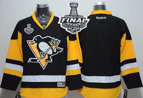 Penguins Blank Black Alternate 2016 Stanley Cup Final Patch Stitched NHL Jersey