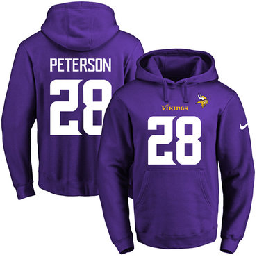 Peterson Purple Name & Number Pullover NFL Hoodie
