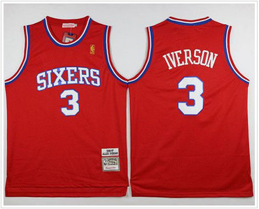 Philadelphia 76ers #3 Allen Iverson Stitched Red NBA Jersey