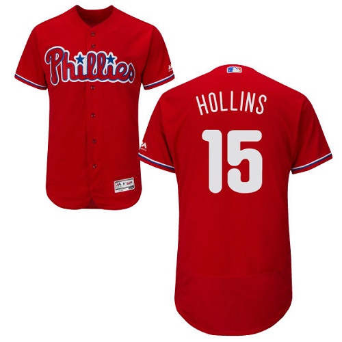 Phillies #15 Dave Hollins Red Flexbase Authentic Collection Stitched MLB Jersey