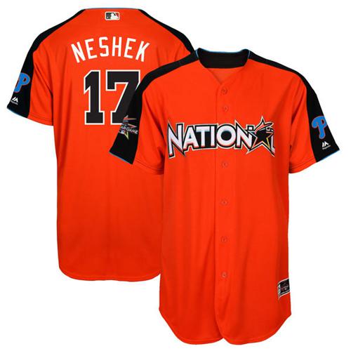Phillies #17 Pat Neshek Orange 2017 All-Star National League Stitched Youth MLB Jersey