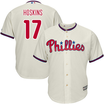Phillies #17 Rhys Hoskins Cream New Cool Base Stitched MLB Jersey Phillies #17 Rhys Hoskins Cream New Cool Base Stitched MLB Jersey
