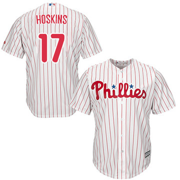 Phillies #17 Rhys Hoskins White(Red Strip) New Cool Base Stitched MLB Jersey Phillies #17 Rhys Hoskins White(Red Strip) New Cool Base Stitched MLB Jersey