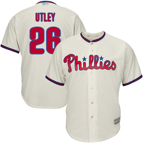 Phillies #26 Chase Utley Stitched Cream Youth Baseball Jersey Phillies #26 Chase Utley Stitched Cream Youth Baseball Jersey