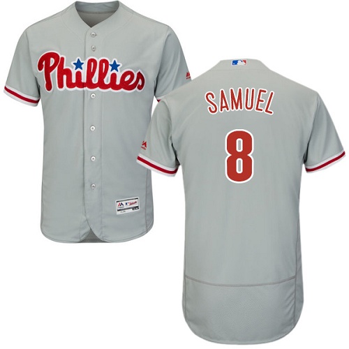 Phillies #8 Juan Samuel Grey Flexbase Authentic Collection Stitched MLB Jersey Phillies #8 Juan Samuel Grey Flexbase Authentic Collection Stitched MLB Jersey