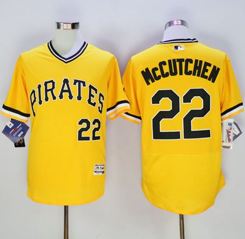 Pirates #22 Andrew McCutchen Gold Flexbase Authentic Collection Cooperstown Stitched MLB Jersey