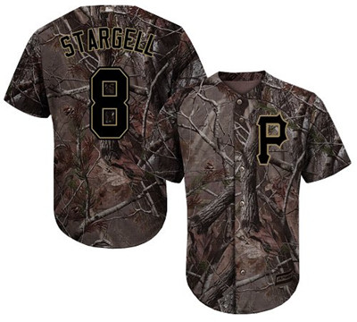 Pirates #8 Willie Stargell Camo Realtree Collection Cool Base Stitched Youth Baseball Jersey