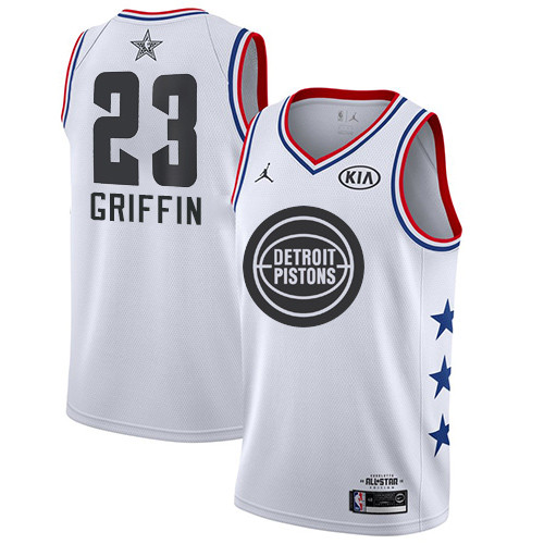 Pistons #23 Blake Griffin White Basketball Jordan Swingman 2019 All-Star Game Jersey Pistons #23 Blake Griffin White Basketball Jordan Swingman 2019 All-Star Game Jersey