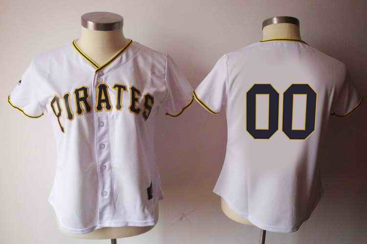 Pittsburgh Pirates Blank White Women Custom Jerseys