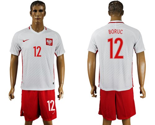 Poland #12 Boruc Home Soccer Country Jersey Poland #12 Boruc Home Soccer Country Jersey