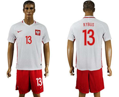 Poland #13 Rybus Home Soccer Country Jersey Poland #13 Rybus Home Soccer Country Jersey