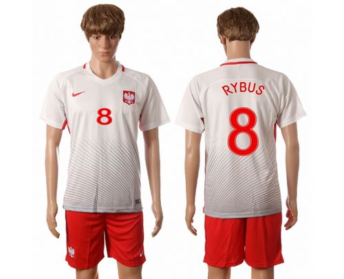Poland #8 Rybus Home Soccer Country Jersey Poland #8 Rybus Home Soccer Country Jersey
