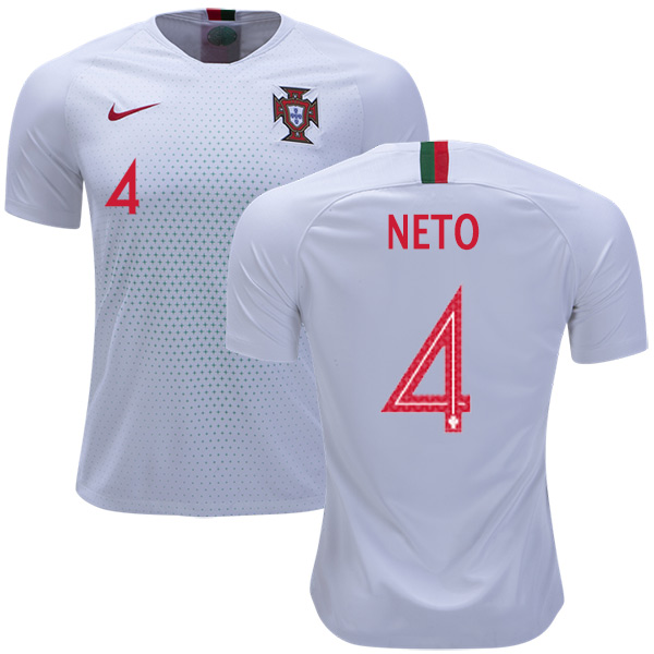 Portugal #4 Neto Away Soccer Country Jersey Portugal #4 Neto Away Soccer Country Jersey