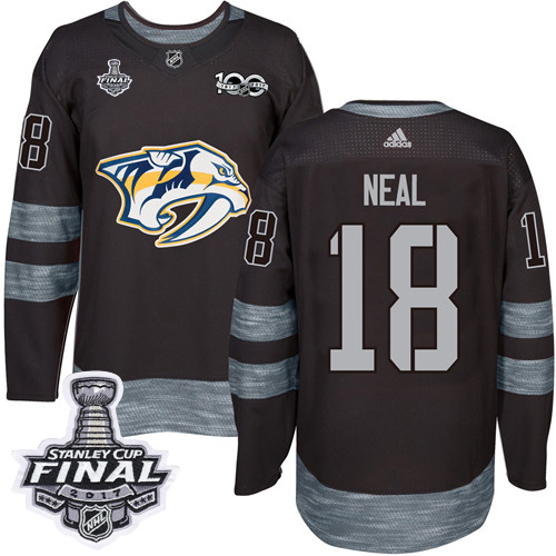 Predators #18 James Neal Black 1917-2017 100th Anniversary Stanley Cup Final Patch Stitched NHL Jersey