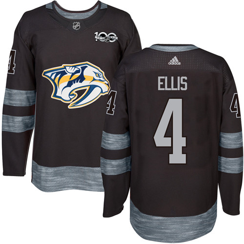 Predators #4 Ryan Ellis Black 1917-2017 100th Anniversary Stitched NHL Jersey