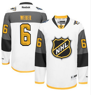 Predators #6 Shea Weber White 2016 All Star Stitched NHL Jersey