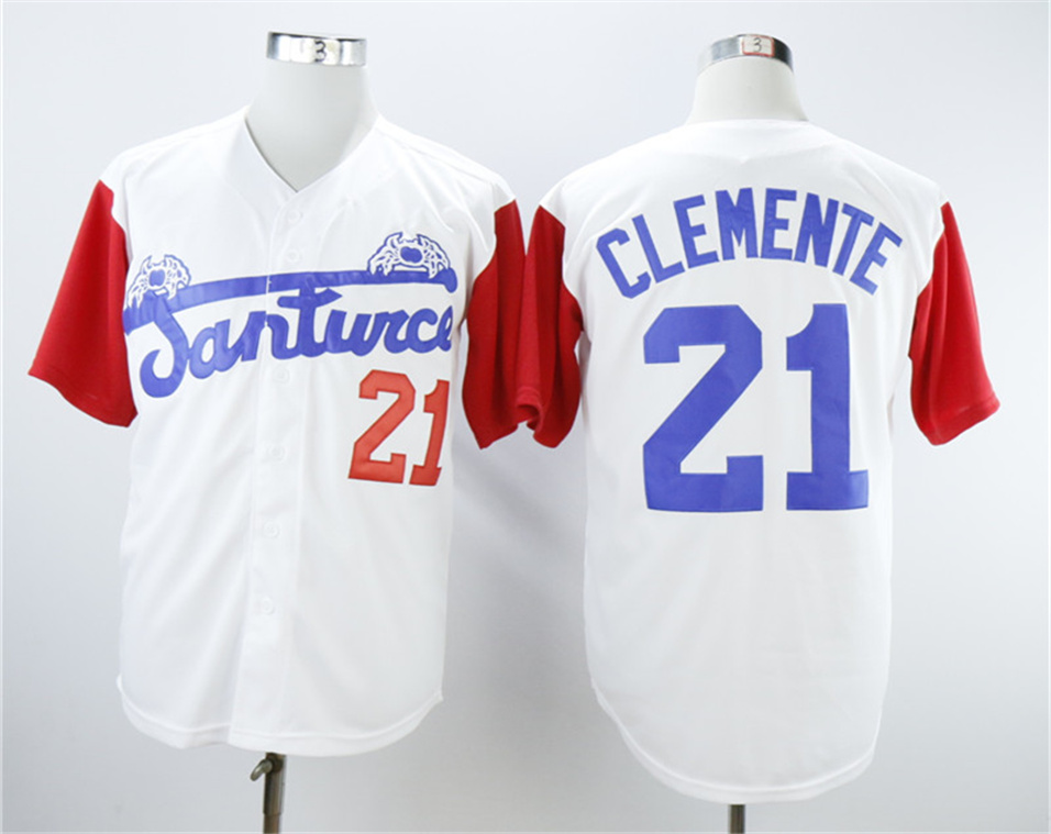 Puerto Rico Cangrejeros De Santurce #21 Roberto Clemente White Baseball Jersey