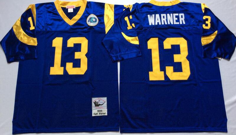 Nike Rams #13 Kurt Warner Royal Blue Throwback Stitched NFL Jersey