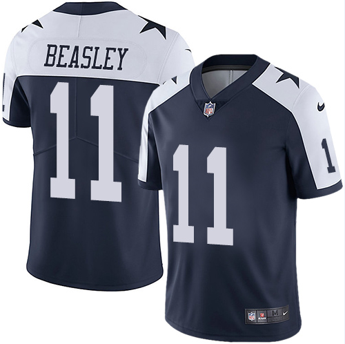 Nike Cowboys #11 Cole Beasley Navy Blue Customized Men's Stitched NFL Vapor Untouchable Throwback Elite Jersey