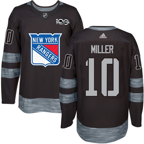 Rangers #10 J.T. Miller Black 1917-2017 100th Anniversary Stitched NHL Jersey Rangers #10 J.T. Miller Black 1917-2017 100th Anniversary Stitched NHL Jersey