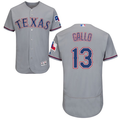 Rangers #13 Joey Gallo Grey Flexbase Authentic Collection Stitched MLB Jersey Rangers #13 Joey Gallo Grey Flexbase Authentic Collection Stitched MLB Jersey