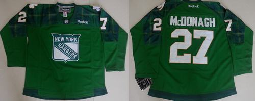 Rangers #27 Ryan McDonagh Green St. Patrick's Day New Stitched NHL Jersey Rangers #27 Ryan McDonagh Green St. Patrick's Day New Stitched NHL Jersey