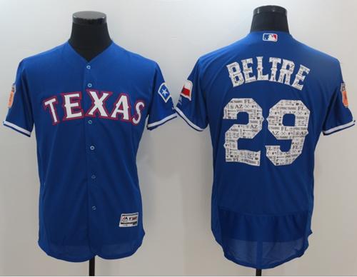 Rangers #29 Adrian Beltre Blue 2017 Spring Training Authentic FlexBase Stitched MLB Jersey