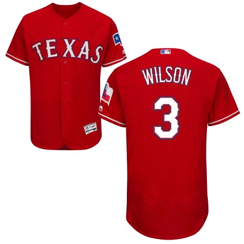 Rangers #3 Russell Wilson Red Flexbase Authentic Collection Stitched MLB Jersey Rangers #3 Russell Wilson Red Flexbase Authentic Collection Stitched MLB Jersey