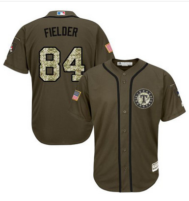 Rangers #84 Prince Fielder Green Salute to Service Stitched MLB Jersey Rangers #84 Prince Fielder Green Salute to Service Stitched MLB Jersey
