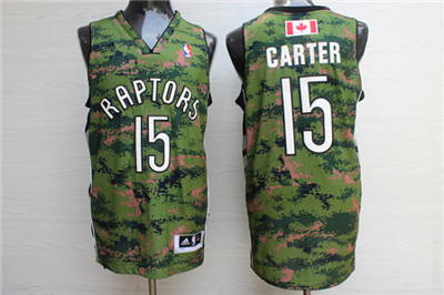 Raptors #15 Vince Carter Camo Canada Flag Swingman Jersey
