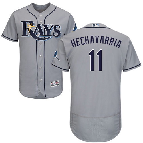Rays #11 Adeiny Hechavarria Grey Flexbase Authentic Collection Stitched Baseball Jersey Rays #11 Adeiny Hechavarria Grey Flexbase Authentic Collection Stitched Baseball Jersey