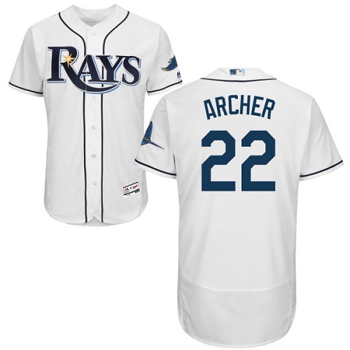 Rays #22 Chris Archer White Flexbase Authentic Collection Stitched MLB Jersey Rays #22 Chris Archer White Flexbase Authentic Collection Stitched MLB Jersey