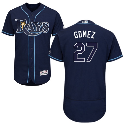 Rays #27 Carlos Gomez Dark Blue Flexbase Authentic Collection Stitched Baseball Jersey Rays #27 Carlos Gomez Dark Blue Flexbase Authentic Collection Stitched Baseball Jersey