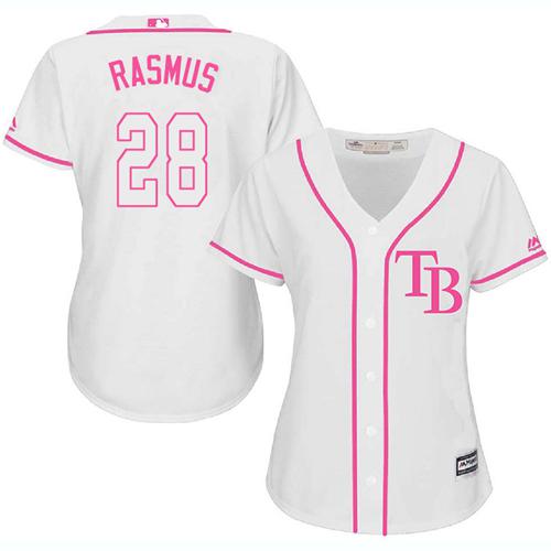 Rays #28 Colby Rasmus White Pink Fashion Women's Stitched MLB Jersey Rays #28 Colby Rasmus White Pink Fashion Women's Stitched MLB Jersey