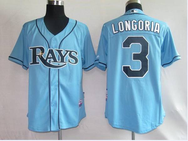Rays #3 Evan Longoria Light Blue Stitched Youth MLB Jersey