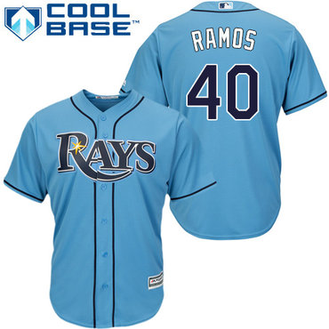 Rays #40 Wilson Ramos Light Blue Cool Base Stitched Youth MLB Jersey Rays #40 Wilson Ramos Light Blue Cool Base Stitched Youth MLB Jersey