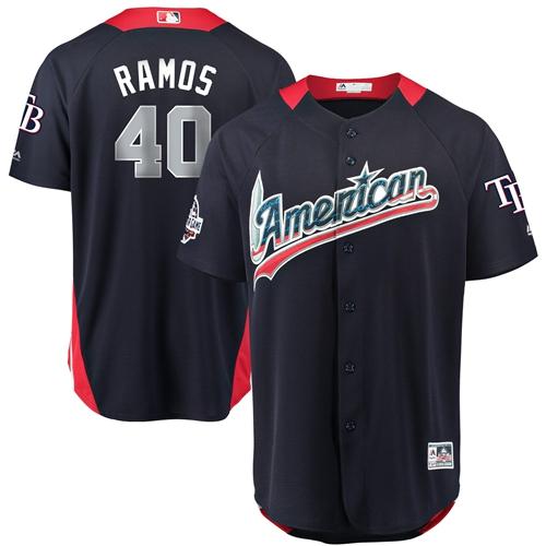 Rays #40 Wilson Ramos Navy Blue 2018 All-Star American League Stitched Baseball Jersey Rays #40 Wilson Ramos Navy Blue 2018 All-Star American League Stitched Baseball Jersey