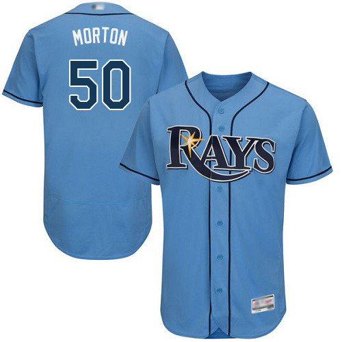 Rays #50 Charlie Morton Light Blue Flexbase Authentic Collection Stitched Baseball Jersey Rays #50 Charlie Morton Light Blue Flexbase Authentic Collection Stitched Baseball Jersey