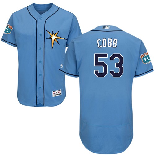 Rays #53 Alex Cobb Light Blue Flexbase Authentic Collection Stitched MLB Jersey Rays #53 Alex Cobb Light Blue Flexbase Authentic Collection Stitched MLB Jersey