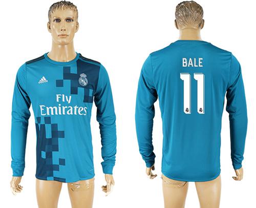 Real Madrid #11 Bale Sec Away Long Sleeves Soccer Club Jersey Real Madrid #11 Bale Sec Away Long Sleeves Soccer Club Jersey